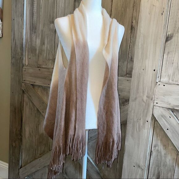 Ombré Fringe Tiered Sweater Vest Scarf - Picture 1 of 6